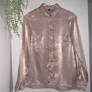 Pink button down shirt